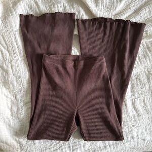 Aerie Chocolate Ribbed Pants
